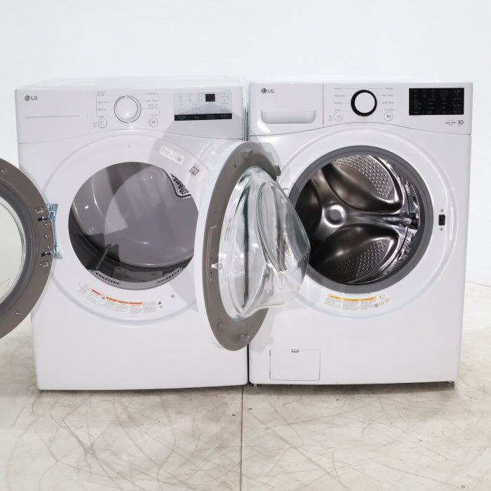 Pictures of ENERGY STAR LG 4.5 cu. ft. Front Load Washer with LG 6Motion Technology and ENERGY STAR LG 7.4 cu. ft. Electric Vented Dryer with Sensor Dry and SmartThinQ Technology - Open Box - Neu Appliance Outlet - Discount Appliance Outlet in Austin, Tx