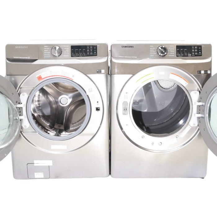 Pictures of Platinum ENERGY STAR Samsung 4.5 cu. ft. Front Load Washer with WiFi Connectivity and Platinum Samsung 7.5 cu. ft. Front Load Gas Dryer with Steam  - Scratch and Dent - Minor - Neu Appliance Outlet - Discount Appliance Outlet in Austin, Tx
