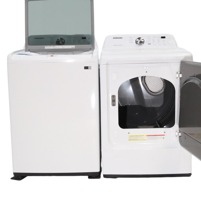 Pictures of Samsung 4.5 cu. ft. Top Load Washer With Vibration Reduction Technology and ENERGY STAR Samsung 7.4 cu. ft. Electric Dryer with Smart Care Technology - Scratch & Dent - Minor - Neu Appliance Outlet - Discount Appliance Outlet in Austin, Tx