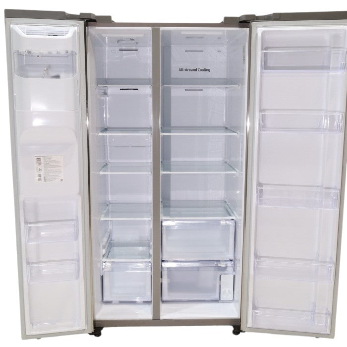 Fingerprint Resistant Stainless Steel ENERGY STAR Samsung 27.4 cu. ft. Side by Side Refrigerator with Exterior Water and Ice Dispenser - Scratch & Dent - Moderate