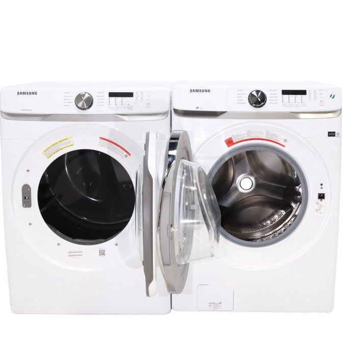 Pictures of ENERGY STAR Samsung 4.5 cu. ft. Front Load Washer with Vibration Reduction and Samsung 7.5 cu. ft. Front Load Electric Dryer with Sensor Dry and Interior Drum Light- Scratch & Dent - Minor - Neu Appliance Outlet - Discount Appliance Outlet in Austin, Tx