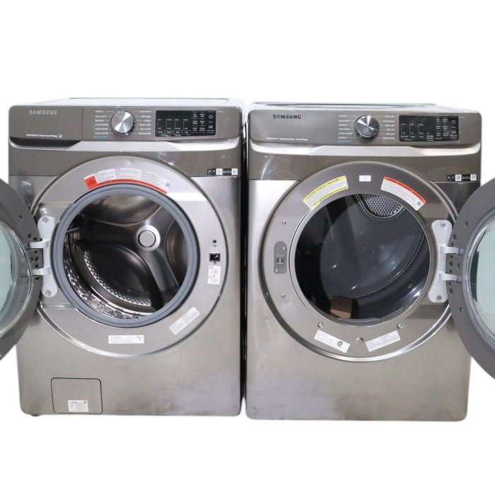 Pictures of Platinum ENERGY STAR Samsung 4.5 cu. ft. Front Load Washer with WiFi Connectivity and Platinum Samsung 7.5 cu. ft. Front Load Electric Dryer with Steam - Scratch and Dent - Minor - Neu Appliance Outlet - Discount Appliance Outlet in Austin, Tx