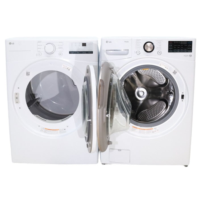 Pictures of ENERGY STAR LG 4.5 cu. ft. Front Load Washing Machine with Steam and ENERGY STAR LG 7.4 cu. ft. Electric Vented Dryer with Sensor Dry and SmartThinQ Technology - Scratch & Dent - Minor - Neu Appliance Outlet - Discount Appliance Outlet in Austin, Tx