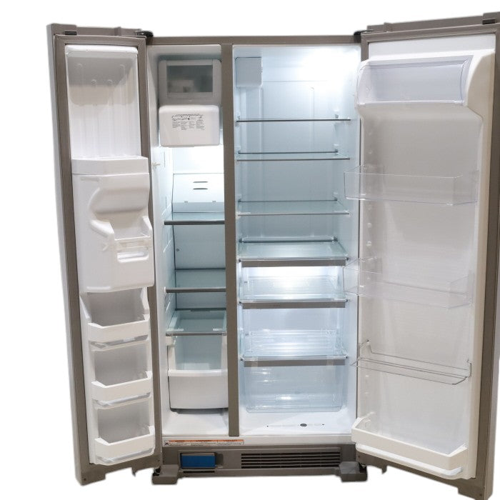 Pictures of 33 in. Wide Fingerprint-Resistant Stainless Steel Whirlpool 21.4 cu. ft. Side by Side Refrigerator with In Door Ice and Water Dispenser - Scratch & Dent - Moderate - Neu Appliance Outlet - Discount Appliance Outlet in Austin, Tx