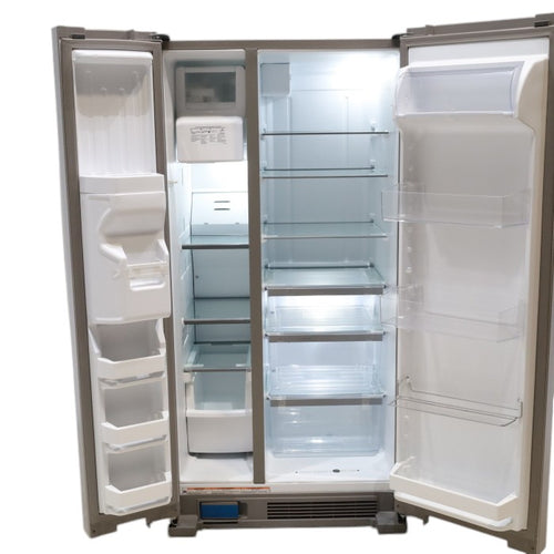 Pictures of 33 in. Wide Fingerprint-Resistant Stainless Steel Whirlpool 21.4 cu. ft. Side by Side Refrigerator with In Door Ice and Water Dispenser - Scratch & Dent - Moderate - Neu Appliance Outlet - Discount Appliance Outlet in Austin, Tx