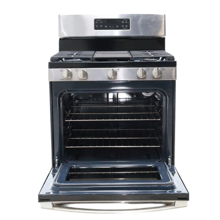 Pictures of Stainless Steel GE 5.0 cu. ft. Freestanding 5 Burner Gas Range with Cast-Iron Grates - Scratch & Dent - Minor - Neu Appliance Outlet - Discount Appliance Outlet in Austin, Tx