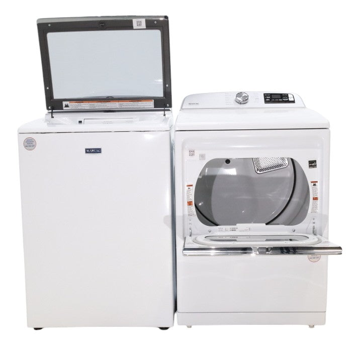 Pictures of Maytag ENERGY STAR 5.2 cu. ft. Top Load Agitator Washing Machine with Extra Power Button and ENERGY STAR Maytag Smart Capable 7.4 cu. ft. Electric Steam Dryer with Extra Power Button - Open Box - Neu Appliance Outlet - Discount Appliance Outlet in Austin, Tx