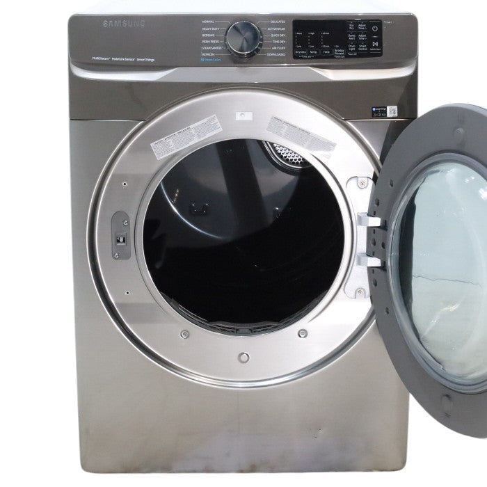 Pictures of Platinum Samsung 7.5 cu. ft. Front Load Electric Dryer with Steam- Scratch & Dent - Minor - Neu Appliance Outlet - Discount Appliance Outlet in Austin, Tx