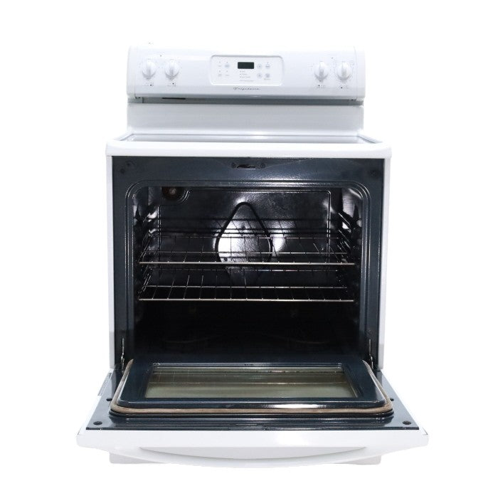 Pictures of White Frigidaire 30" Smooth Glass Top Electric Range with Self Cleaning - Certified Refurbished - Neu Appliance Outlet - Discount Appliance Outlet in Austin, Tx