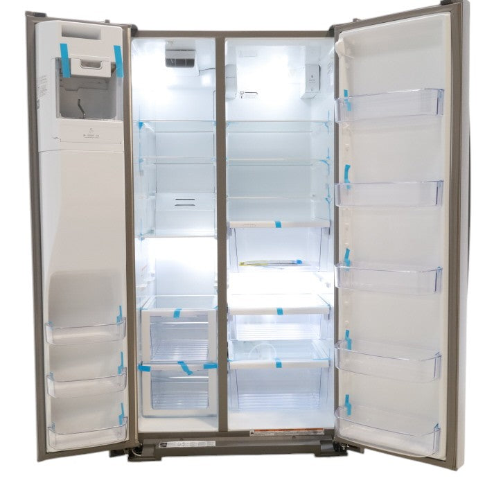 Pictures of Fingerprint-Resistant Stainless Steel Whirlpool 28.49 cu. ft. Side by Side Refrigerator with In Door Ice and Water Dispenser - Scratch & Dent - Minor - Neu Appliance Outlet - Discount Appliance Outlet in Austin, Tx