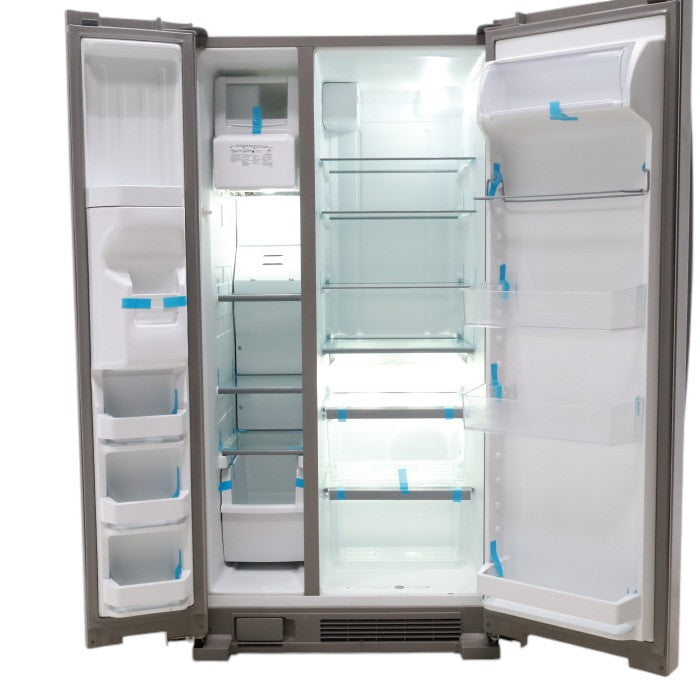 Pictures of 33 in. Wide Fingerprint-Resistant Stainless Steel Whirlpool 21.4 cu. ft. Side by Side Refrigerator with In Door Ice and Water Dispenser - Certified Refurbished - Neu Appliance Outlet - Discount Appliance Outlet in Austin, Tx