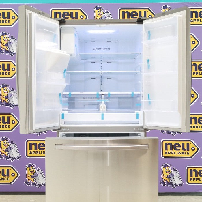 Pictures of Fingerprint Resistant Stainless Steel ENERGY STAR Samsung 27 cu. ft. 3 Door French Door Refrigerator with Exterior Water and Ice Dispenser RF27T5201SR - Certified Refurbished - Neu Appliance Outlet - Discount Appliance Outlet in Austin, Tx