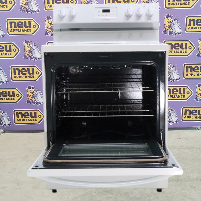 Pictures of Frigidaire White 30 inch 5.3 cu. ft. 5-Burner Element Electric Range with Manual Clean FCRE3052AW - Scratch & Dent - (Minor) - Neu Appliance Outlet - Discount Appliance Outlet in Austin, Tx