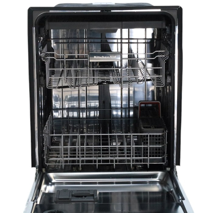 Pictures of 24 in. KitchenAid PrintShield ENERGY STAR Black Stainless Steel with PrintShield™ Finish Built-In Front Control Tall Tub 39 dBA Dishwasher with Stainless Steel Tub - Scratch & Dent - Moderate - Neu Appliance Outlet - Discount Appliance Outlet in Austin, Tx