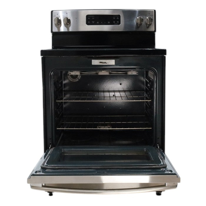 Pictures of Stainless Steel GE 5.3 cu. ft. Freestanding 4 Heating Element Smooth Cooktop Electric Range with Dual Element Baking - Certified Refurbished - Neu Appliance Outlet - Discount Appliance Outlet in Austin, Tx