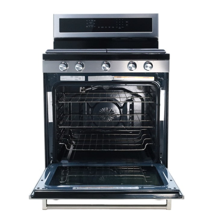 Pictures of Stainless Steel with Printshield Finish KitchenAid 30-in 5 Burners 5.8-cu ft Self-cleaning Convection Oven Freestanding Natural Gas Range - Scratch & Dent - Minor - Neu Appliance Outlet - Discount Appliance Outlet in Austin, Tx