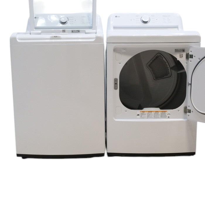 Pictures of ENERGY STAR LG 4.1 cu. ft. Top Load Washing Machine with 4-Way Agitator and ENERGY STAR LG 7.3 cu. ft. Gas Dryer with Smart Diagnosis - Open Box - Neu Appliance Outlet - Discount Appliance Outlet in Austin, Tx