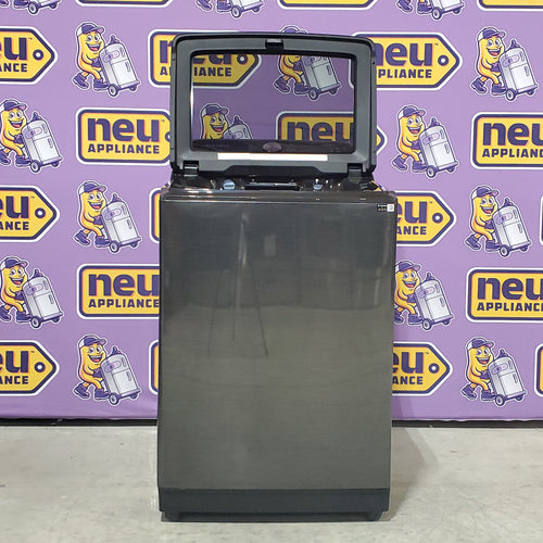 Samsung 5.5 cu.ft. Extra-Large Capacity Smart Top Load Washer with Super Speed Wash in Brushed Black 5SD229 - WA55CG7100AV - Scratch & Dent (Minor)