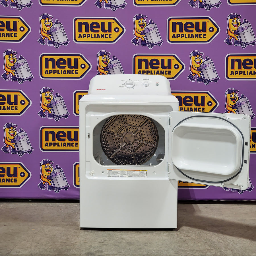 Hotpoint 6.2 cu. ft. Capacity Electric Dryer with Up To 120 ft. Venting and Shallow Depth 25SD091 - HTX26EASWWW - Open Box