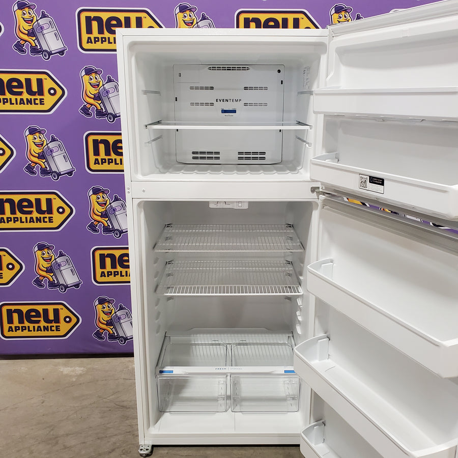 Frigidaire 30" Wide Garage Ready Top Freezer 18 Cu. Ft. Refrigerator with EvenTemp Cooling System and Spacious Interior Storage in White 22136SD273 - FFTR1814WW - Scratch & Dent (Moderate)