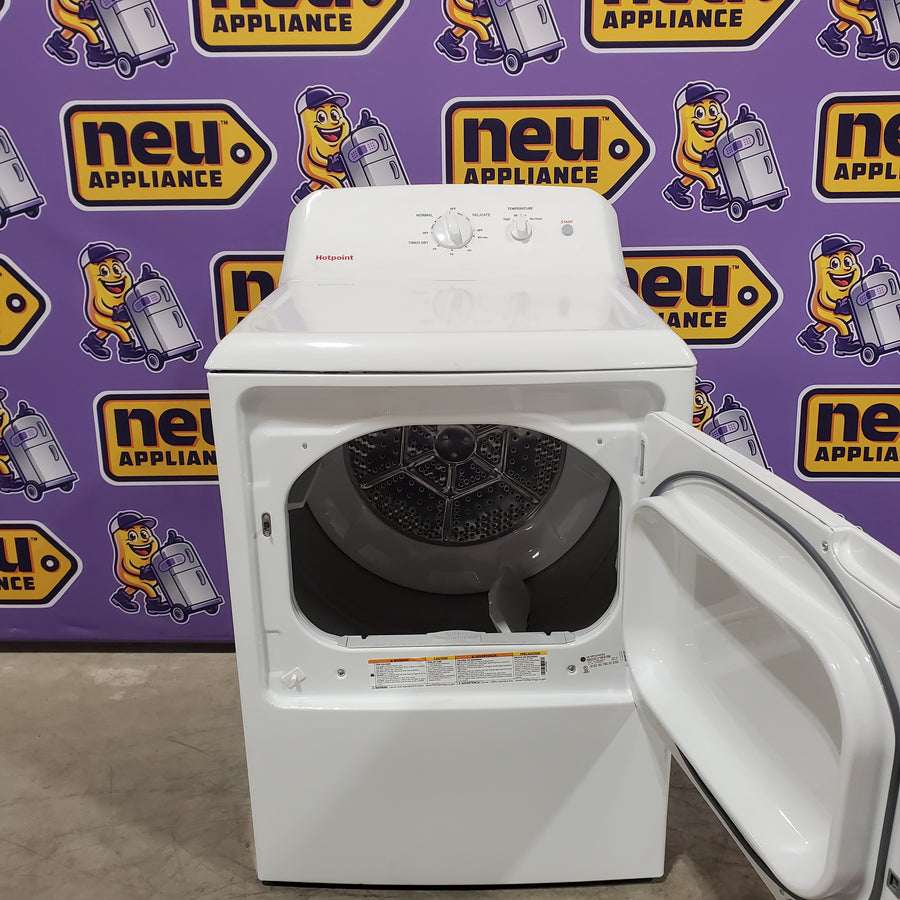 Hotpoint 6.2 cu. ft. Capacity Electric Dryer with Up To 120 ft. Venting and Shallow Depth 25131SD949 - HTX26EASWWW - Scratch & Dent (Major)