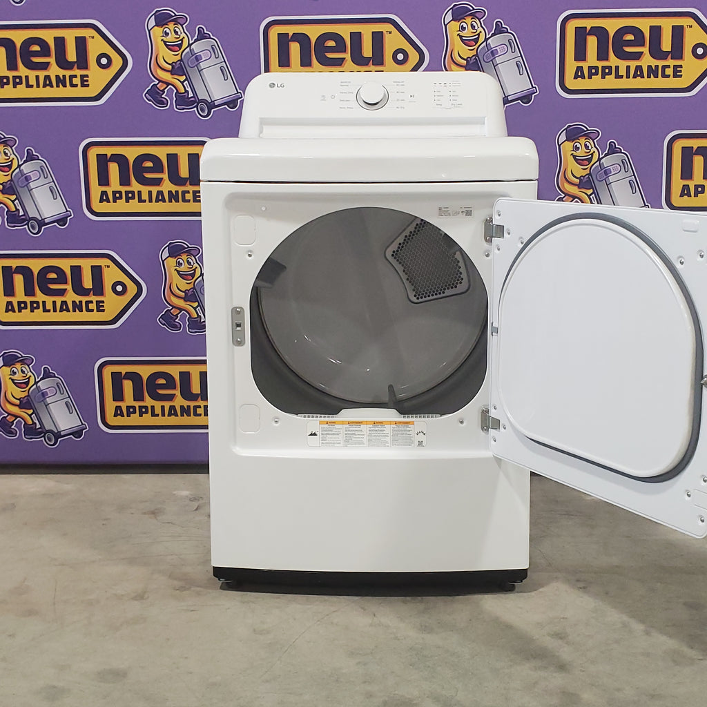 Pictures of ENERGY STAR LG 4.1 cu. ft. Top Load Washing Machine with 4-Way Agitator WT6105CW and ENERGY STAR LG 7.3 cu. ft. Electric Dryer with Smart Diagnosis DLE6100W - Scratch & Dent (Minor) - Neu Appliance Outlet - Discount Appliance Outlet in Austin, Tx
