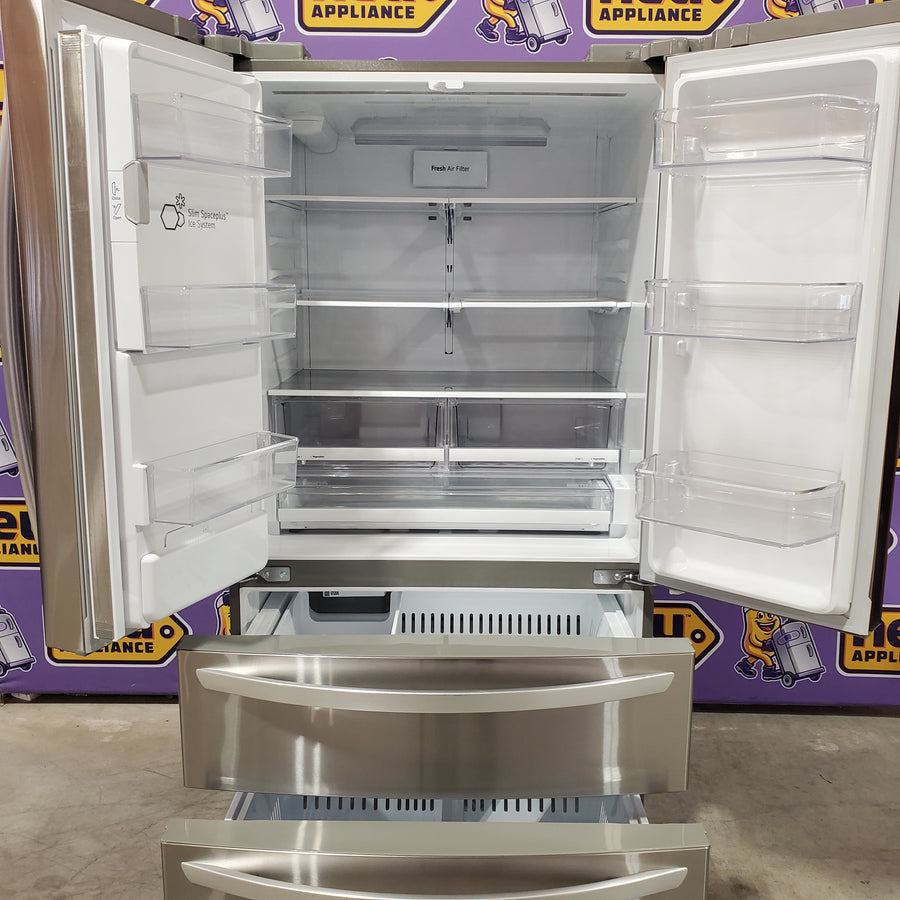 LG 27.8-cu ft 4-Door French Door Refrigerator with Dual Ice Maker in Fingerprint Resistant Steel 22132SD154 - LRMXS2806S - Scratch & Dent (Minor)