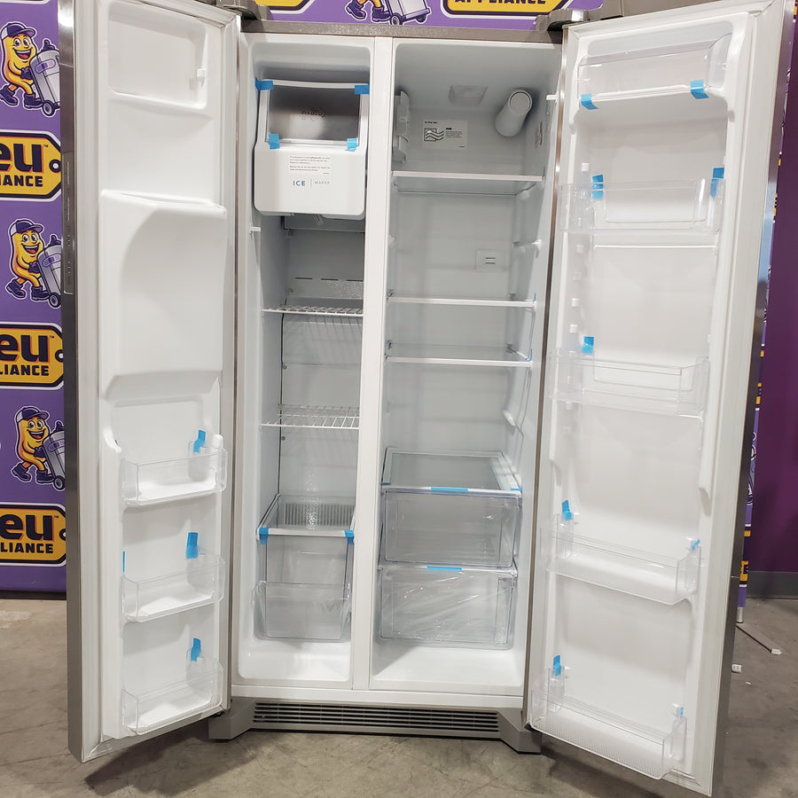 Frigidaire 33" Wide 22.3 cu. ft. ENERGY STAR Side by Side Refrigerator Stainless Steel with Exterior Water and Ice Dispenser 20SD102 - FRSS2323AS - Scratch & Dent (Minor)