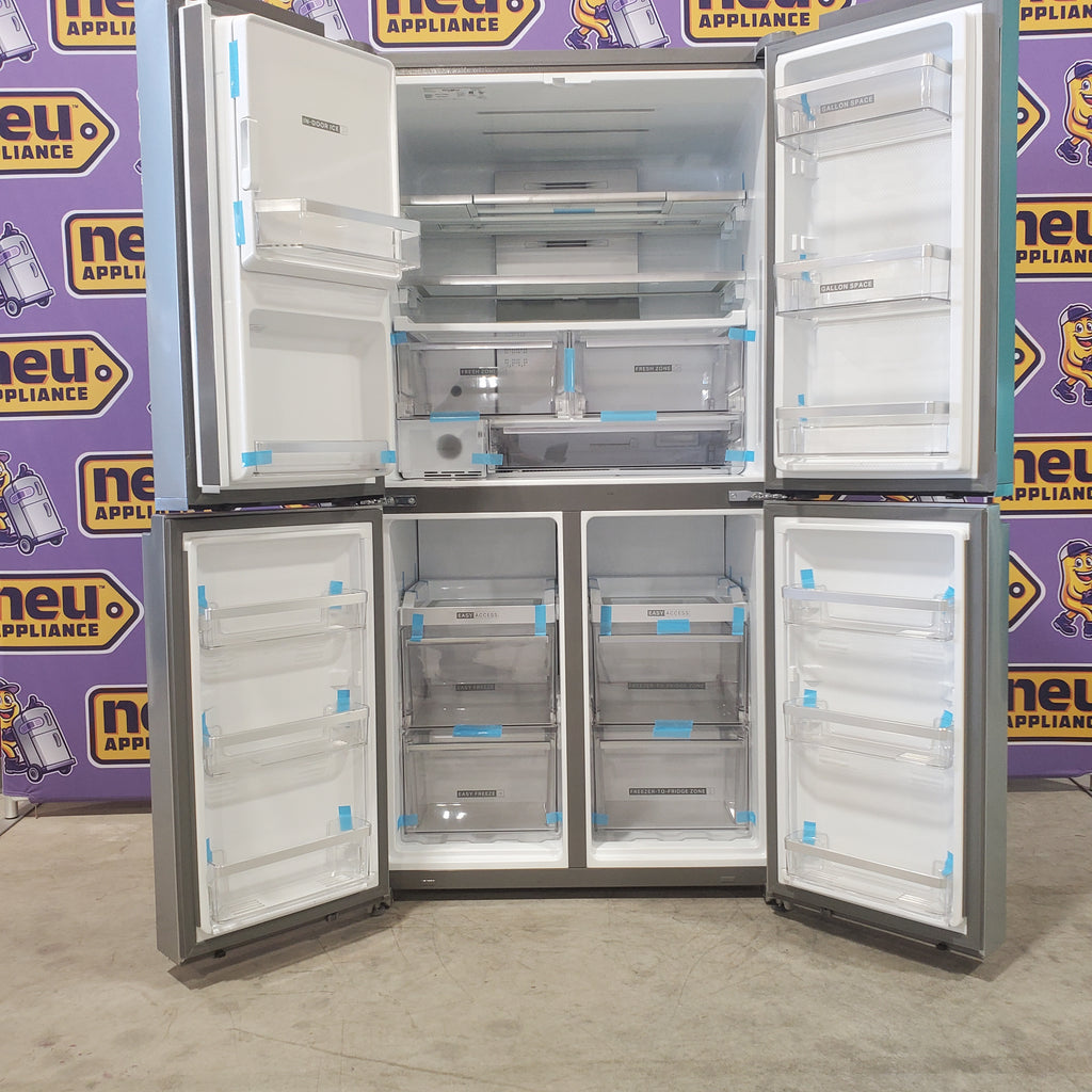 Pictures of Whirlpool Stainless Steel Counter Depth 4 Door French Door 36 Inch Refrigerator with Ice Maker in Door and Triple Evaporation System WRQC7836RZ - Scratch and Dent (Minor) - Neu Appliance Outlet - Discount Appliance Outlet in Austin, Tx