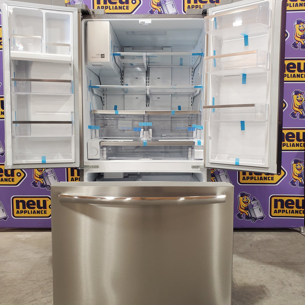 Pictures of Frigidaire 27.8-cu ft ENERGY STAR French Door Refrigerator with Dual Ice Maker in Fingerprint Resistant Stainless Steel - 3SD745 - GRFS2853AF - Scratch & Dent (Minor) - Neu Appliance Outlet - Discount Appliance Outlet in Austin, Tx