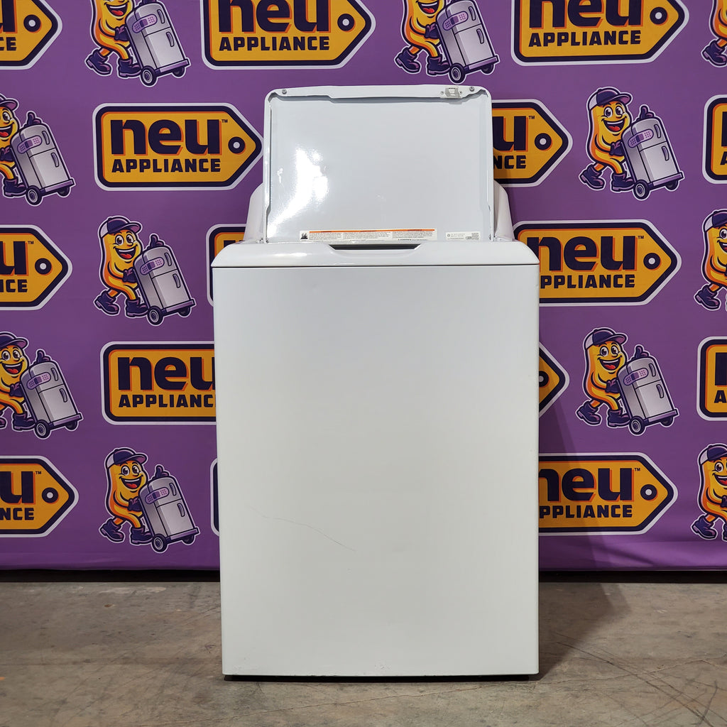 Pictures of Hotpoint Top Load 3.8 Cu. Ft. Washer with Stainless Steel Basket and Heavy Duty Agitator HTW240ASKWS and Hotpoint Electric Vented 6.2 Cu. Ft. Dryer with Aluminized Alloy Drum HTX24EASKWS - Certified Refurbished - Neu Appliance Outlet - Discount Appliance Outlet in Austin, Tx