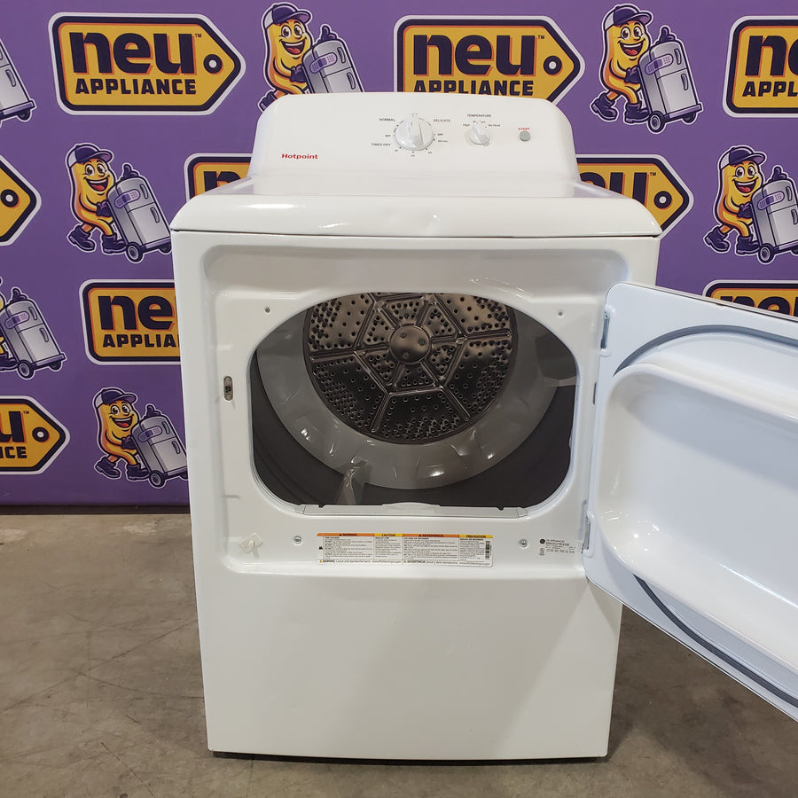 Hotpoint® 4.0 cu. ft. Capacity Washer with Cold Plus and Water Level Control HTW265ASWWW - Scratch & Dent (Minor) and Hotpoint® 6.2 cu. ft. vented Electric Dryer with Auto Dry 16138 - HTX26EASWWW - Scratch & Dent (Moderate)