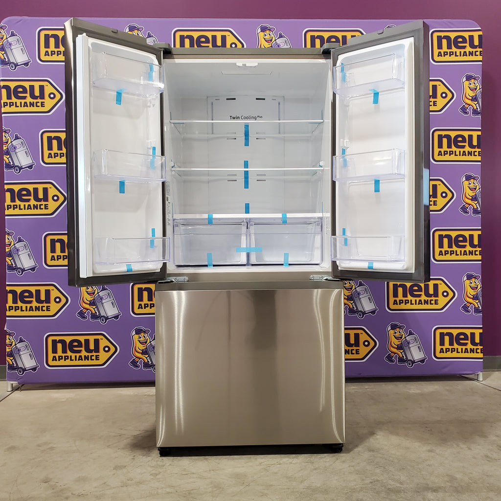 Pictures of 33 in. Wide Fingerprint Resistant Stainless Steel ENERGY STAR Smart Samsung 17.5 cu. ft. 3 Door French Door Refrigerator with Internal Ice Maker RF18A5101SR - Open Box - Neu Appliance Outlet - Discount Appliance Outlet in Austin, Tx