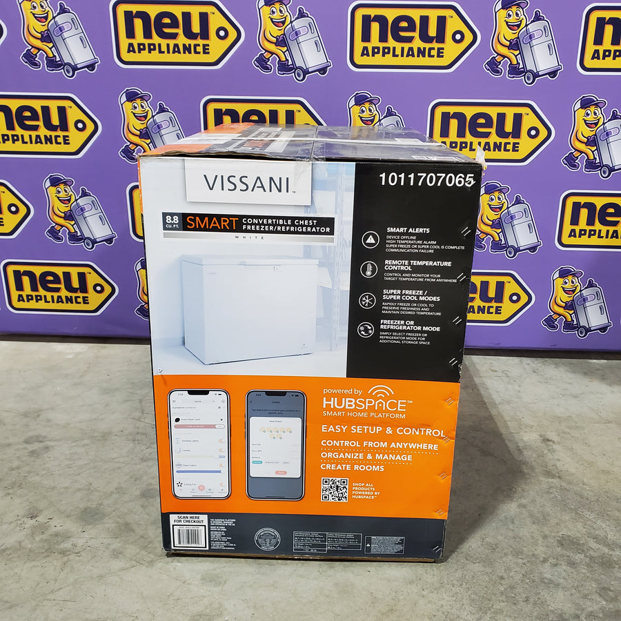 Vissani 8.8 cu. ft. Manual Defrost Convertible Garage Ready Chest Freezer in White, Powered by Hubspace 25135SD645 - MDCF9WH - New in Box