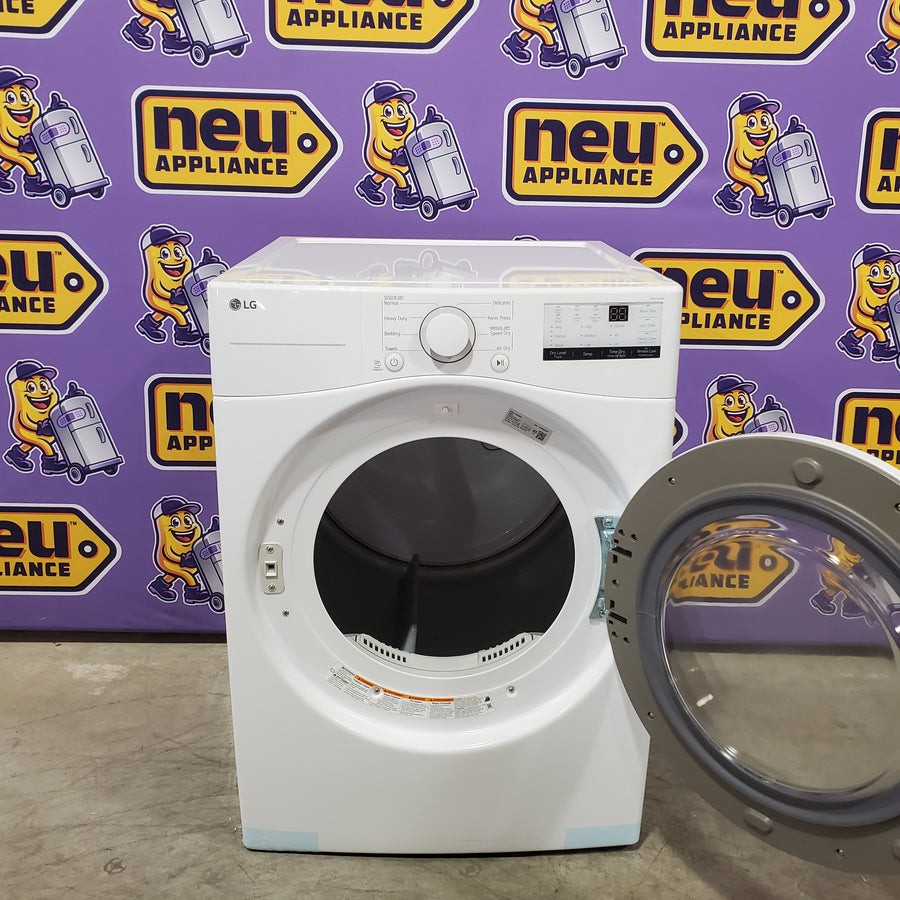LG 7.4 cu. ft. ENERGY STAR Electric Vented Dryer with Sensor Dry and SmartThinQ Technology 22231SD284 - DLE3400W - Scratch & Dent (Minor)