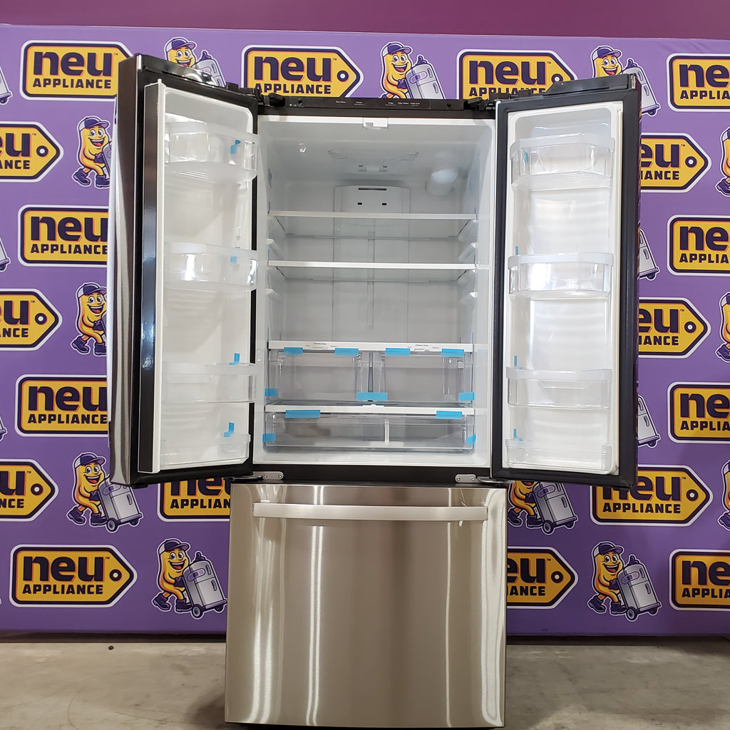 Pictures of GE® ENERGY STAR® 30" Wide 20.8 Cu. Ft. French-Door Refrigerator with Icemaker and Advanced Water Filtration GNE21FYKFS - Scratch & Dent (Minor) - Neu Appliance Outlet - Discount Appliance Outlet in Austin, Tx