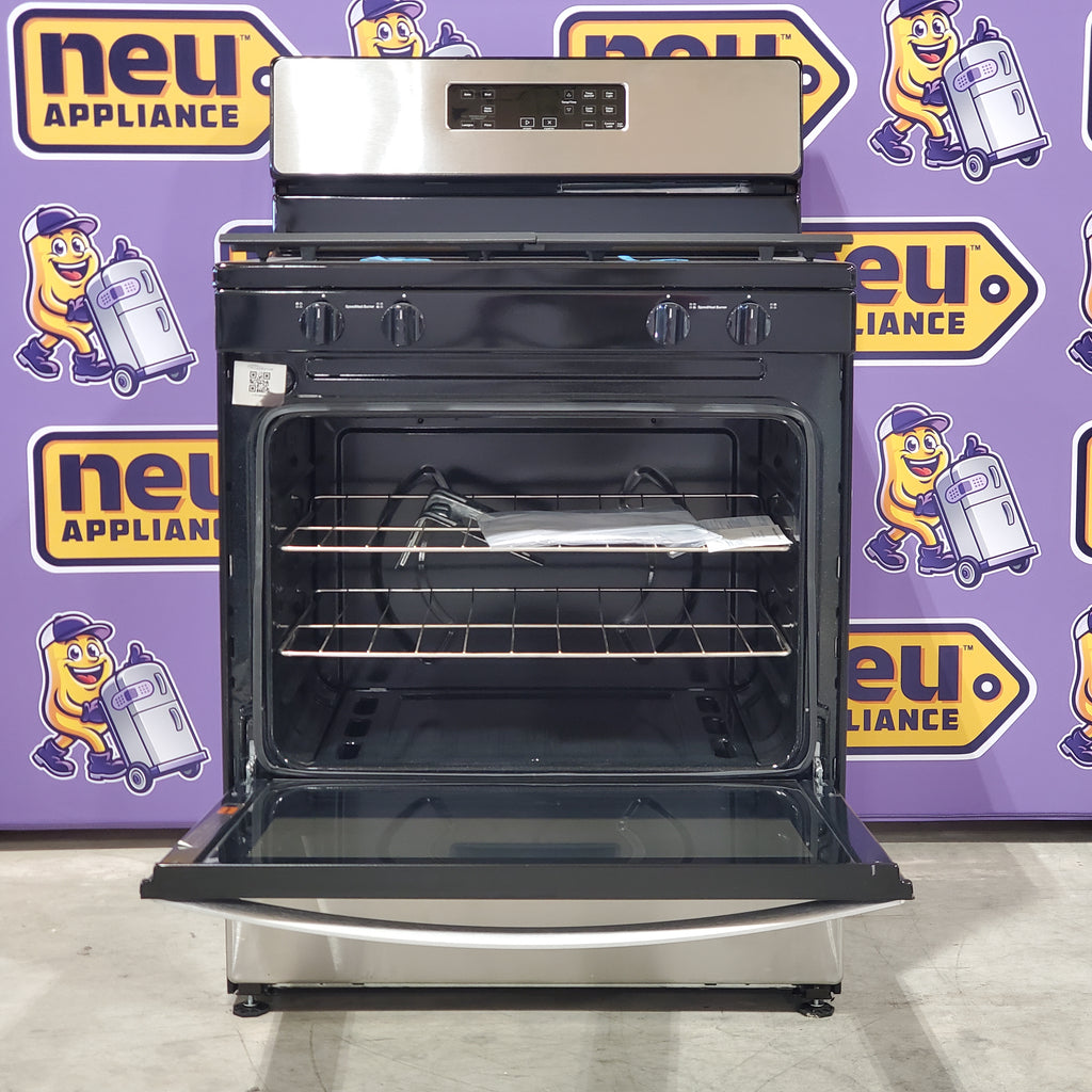 Pictures of Whirlpool Stainless 5.1 Cu. Ft. Freestanding Gas Range with Broiler Drawer and Two Speed Heat Burners WFG320M0MS - Open Box - Neu Appliance Outlet - Discount Appliance Outlet in Austin, Tx