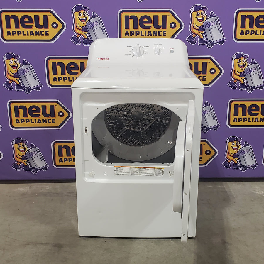Hotpoint 6.2 cu. ft. Capacity Electric Dryer with Up To 120 ft. Venting and Shallow Depth 25134SD469 - HTX26EASWWW - Scratch & Dent (Moderate)
