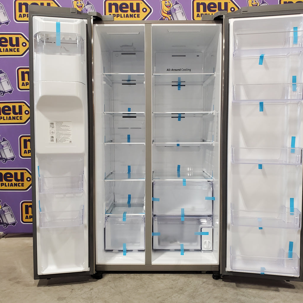 Pictures of Samsung 27.4-cu ft Side-by-Side Refrigerator with Ice Maker (Fingerprint Resistant Stainless Steel) RS27T5200SR - Scratch & Dent - (Minor) - Neu Appliance Outlet - Discount Appliance Outlet in Austin, Tx