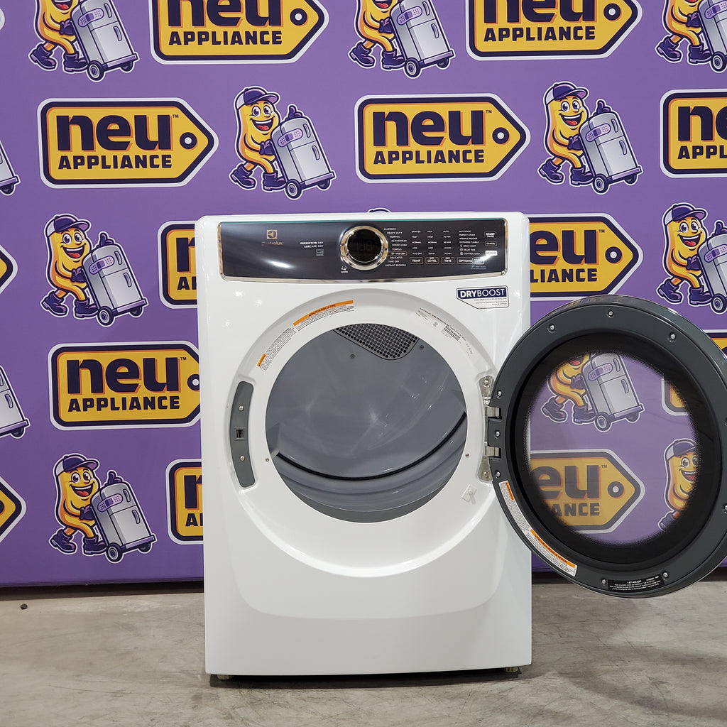 Pictures of Electrolux 4.5 Cu. Ft. Front Load Perfect Steam™ Washer with LuxCare® Plus Wash and SmartBoost® ELFW7626BW - Scratch & Dent (Minor) Electrolux 8.0 Cu. Ft. 500 Series Electric Dryer ELFE7537AW - Scratch & Dent (Minor) - Neu Appliance Outlet - Discount Appliance Outlet in Austin, Tx