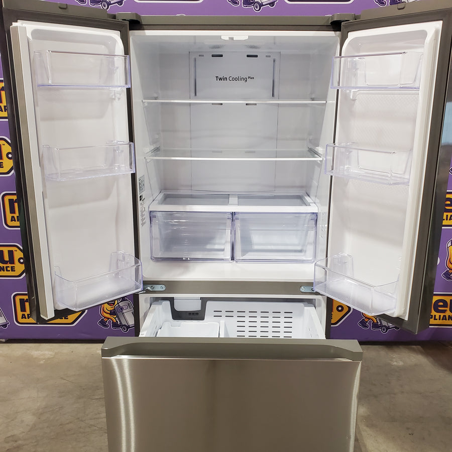 Samsung 18 cu. ft. 33" Wide 3-Door Smart Counter Depth Stainless Steel French Door Refrigerator 22132SD132 - RF18A5101SR - Scratch & Dent (Moderate)