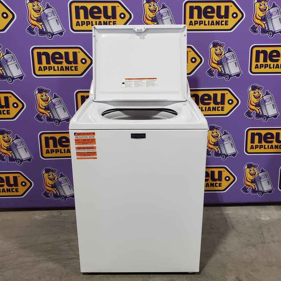 Maytag 4.2 Cu. Ft. Capacity Top Load Washer in White MTW4205SW - Scratch & Dent (Minor) and Maytag Extra Large Vented Electric Dryer in White 15033 - MEDX655DW - Certified Refurbished