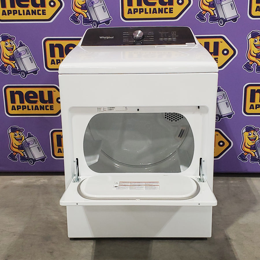 Whirlpool High Efficiency Agitator Large Top-Load Washer in White WTW5105HW - Scratch & Dent (Minor) and Whirlpool 7.0 cu. ft. Electric Dryer with Hamper Door 16118 - WED5010LW - Open Box