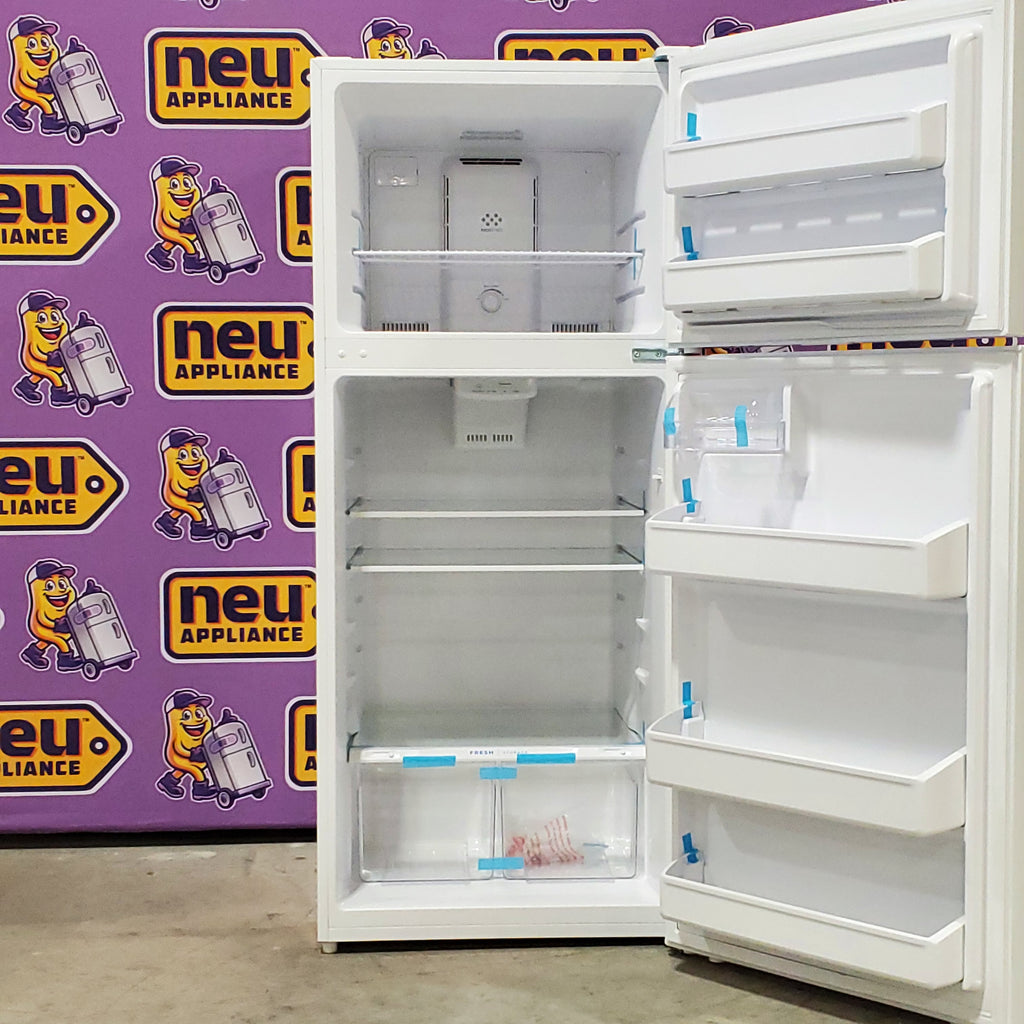Pictures of Frigidaire Top Freezer 18 Cu. Ft. Capacity Refrigerator with Spacious Interior Storage and Bright LED Lighting in White FFHT1822UW - 3SD388 - Scratch and Dent (Minor) - Neu Appliance Outlet - Discount Appliance Outlet in Austin, Tx
