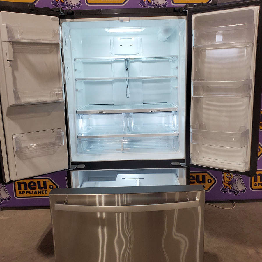 GE 20.6 cu. ft. Counter Depth French Door Refrigerator in Fingerprint Resistant Stainless, ENERGY STAR GYE21JYMFS - Scratch & Dent (Moderate)