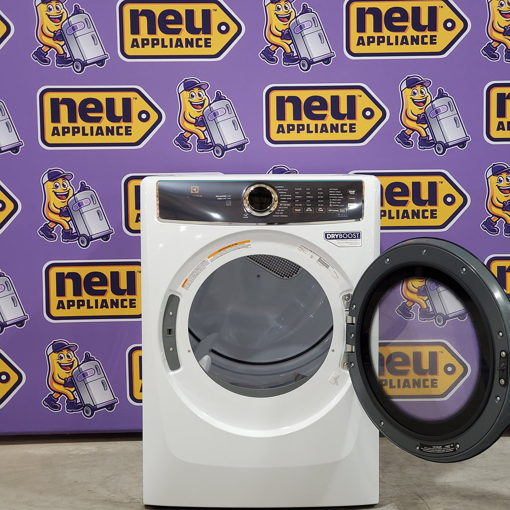 Pictures of Electrolux 8.0 Cu. Ft. Front Load Perfect Steam™ Electric Dryer with Balanced Dry™ and Instant Refresh ELFE7626BW - Scratch & Dent (Minor) - Neu Appliance Outlet - Discount Appliance Outlet in Austin, Tx