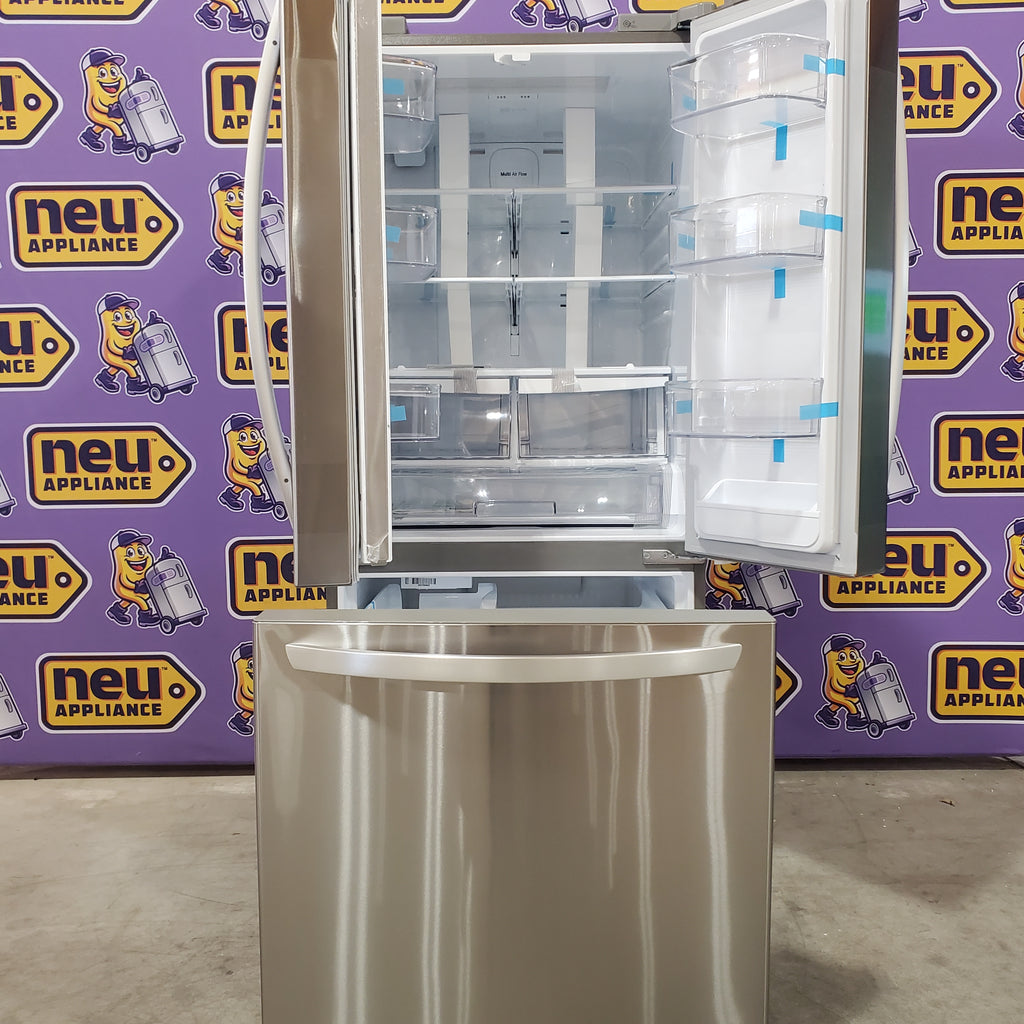 LG 22 cu. ft. 30" Wide French Door Refrigerator with Water Dispenser in Stainless Steel 3SD921 - LFDS22520S - Open Box