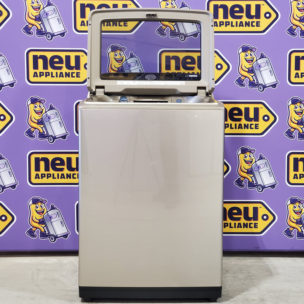 Pictures of Samsung 5.0 cu. ft. High Efficiency Top Load Washer with Active WaterJet in Champagne WA50T5300AC - Certified Refurbished - Neu Appliance Outlet - Discount Appliance Outlet in Austin, Tx
