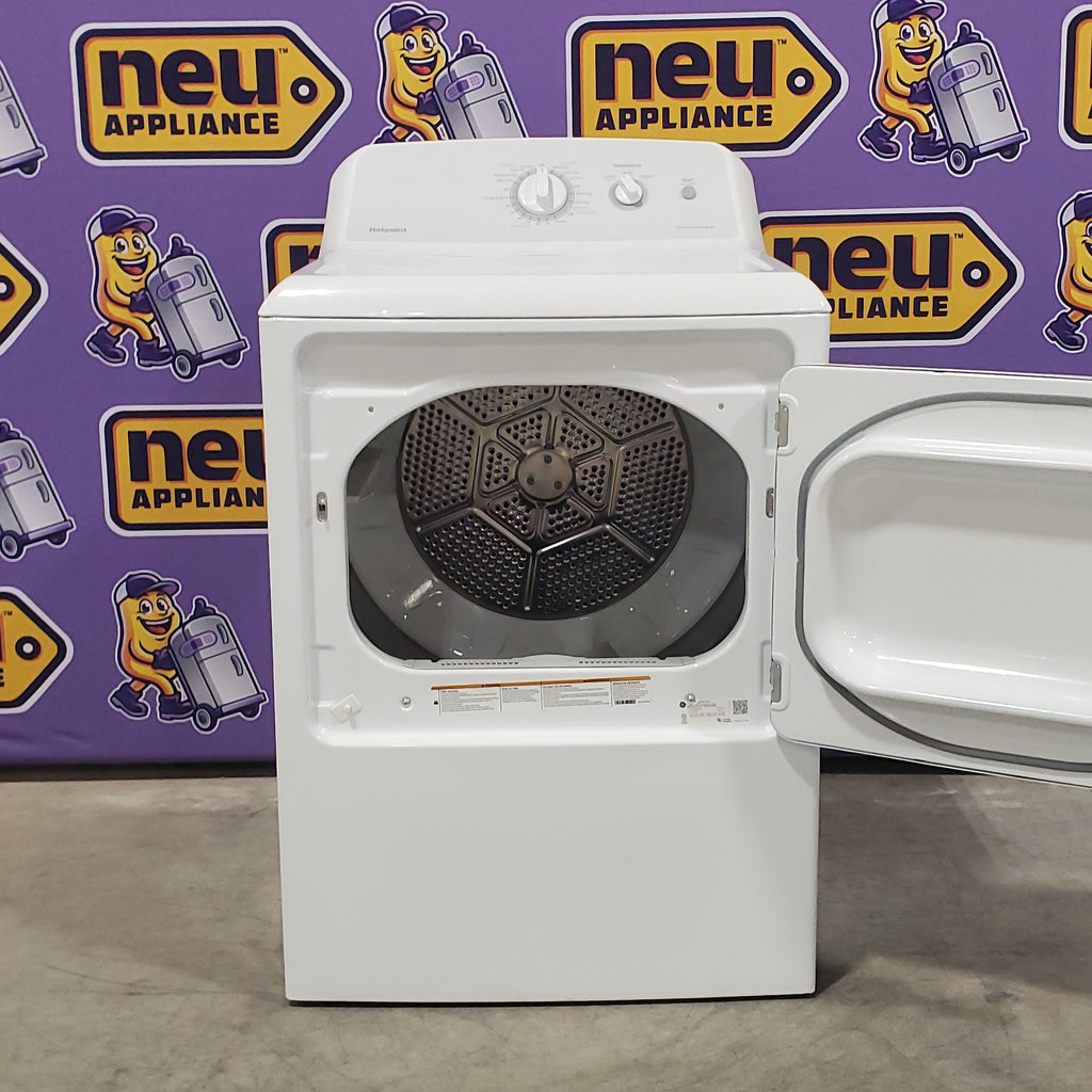 Pictures of Hotpoint Electric Vented 6.2 Cu. Ft. Dryer with Reverse-A-Door and Aluminized Alloy Drum in White HTX24EASKWS - Certified Refurbished - Neu Appliance Outlet - Discount Appliance Outlet in Austin, Tx