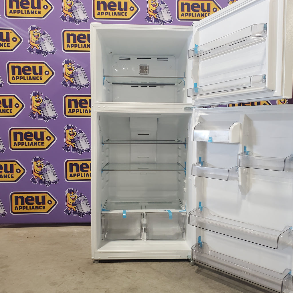 Pictures of Midea Fingerprint Resistant 20.5-cu ft Top-Freezer Refrigerator ( White ) Garage Ready ENERGY STAR Certified-MRT21D3BWW-Scratch and Dent(Minor) - Neu Appliance Outlet - Discount Appliance Outlet in Austin, Tx